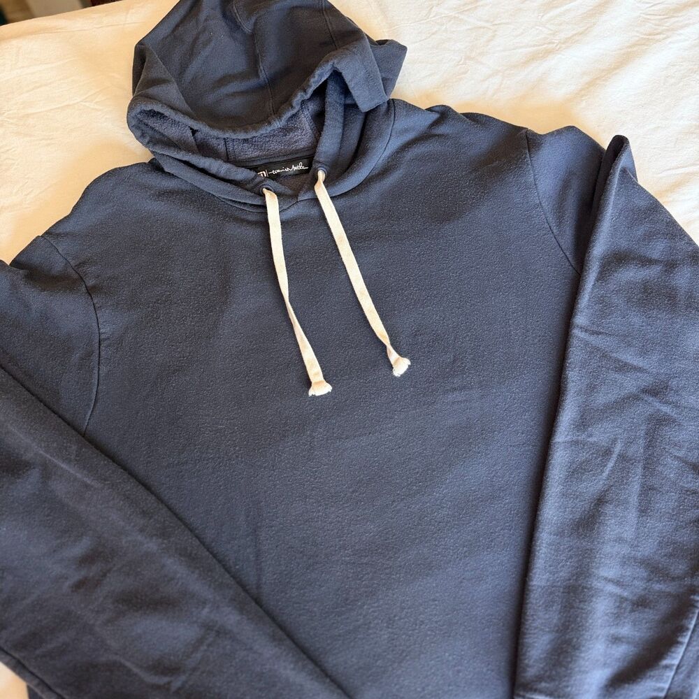 TravisMathew Mens XL Cloud Hoodie Sweatshirt Dark Slate Blue Modal Fleece